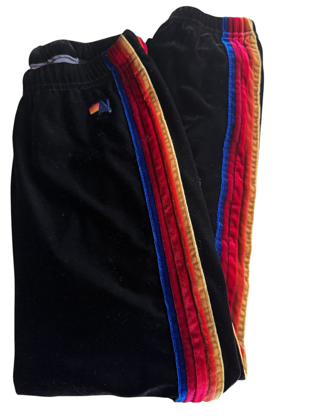 Aviator Nation black velour joggers XS